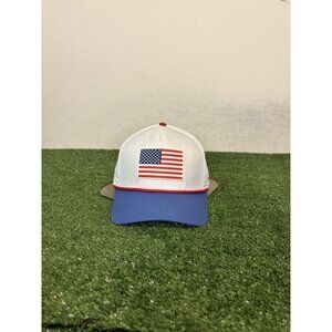 Alter Ego Running hat cap snap back white blue coaster USA breathable mesh 4